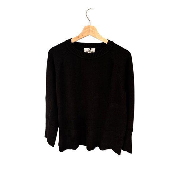 Magaschoni Black Crewneck Sweater M/M Viscose Blend Lightweight - Picture 1 of 6